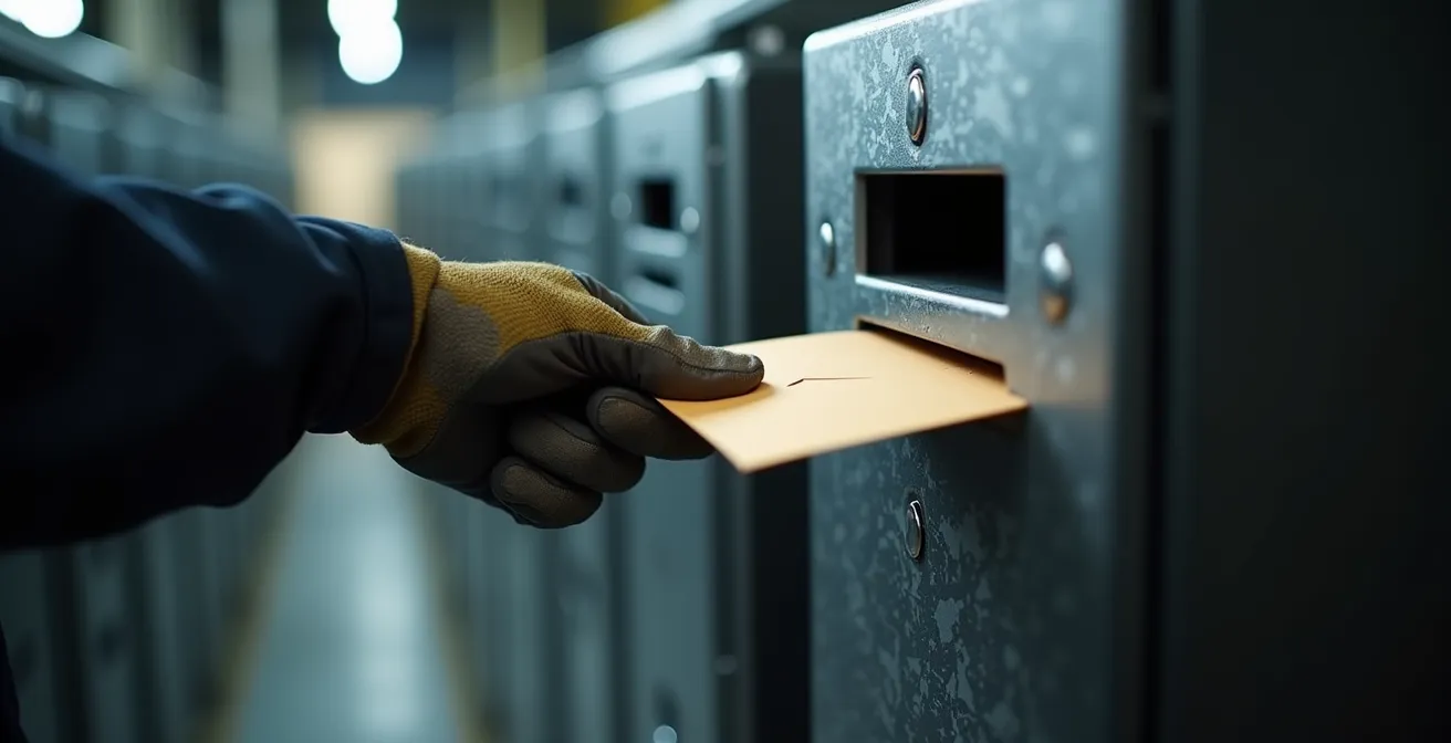 Trabajador industrial deposita informe en buzón seguro anónimo