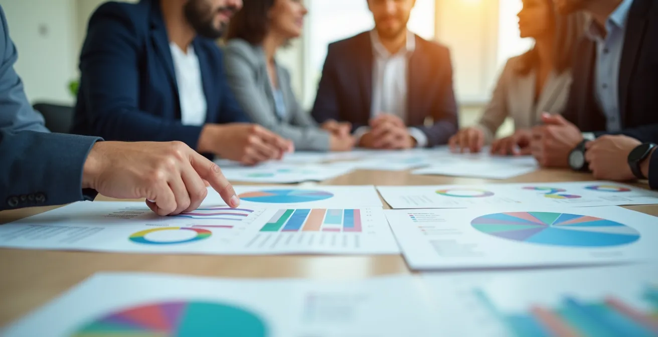 Análisis de datos de encuestas de clima laboral en pantalla de ordenador