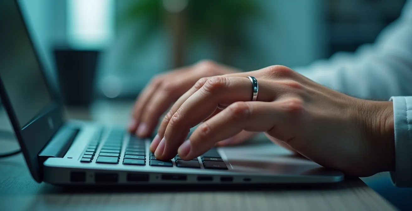 Manos de trabajador mostrando signos de fatiga y dolor por movimientos repetitivos