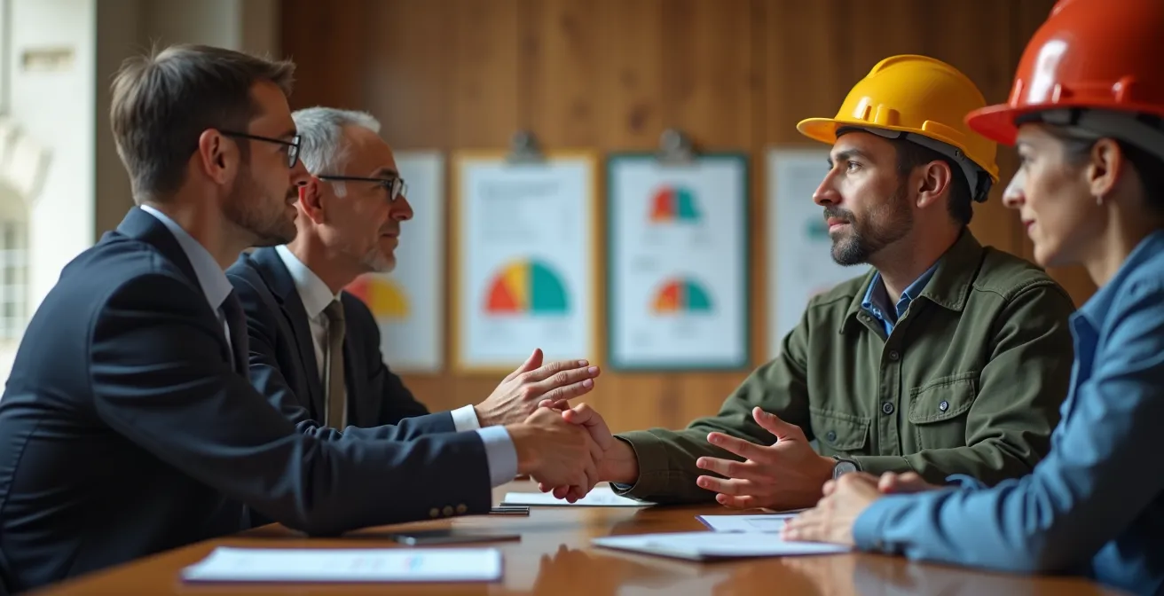Profesionales en mesa de negociación del Comité de Seguridad y Salud